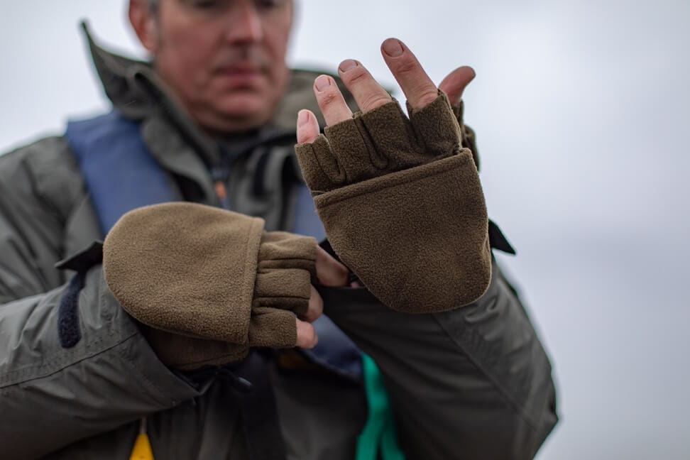 Gants polaires Trakkers, doigts ouvert.