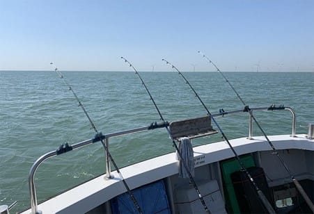Fishing rods on boat