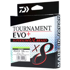 Daiwa Tournament EVO+ X8 Super Slim UL Braid 135m Chartreuse