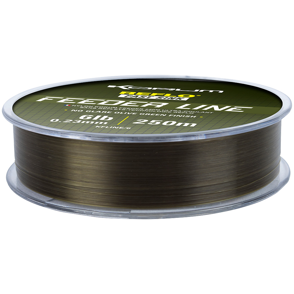 Ligne De Pêche Korum Reflo Feeder – Bobine 250 M – Densité élevée, Coule Vite – Finition Vert Olive – Résistance Supérieure – Disponible En 4,5 Et 5,4 Kg