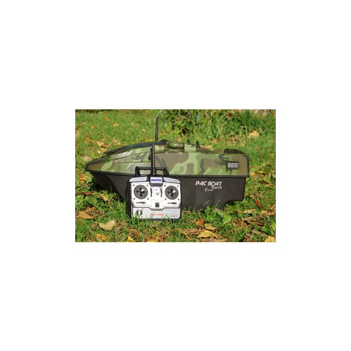 Anatec Pac Boat Start'R Evo Forest Camo Bait Boat + Ad1202 Remote 1