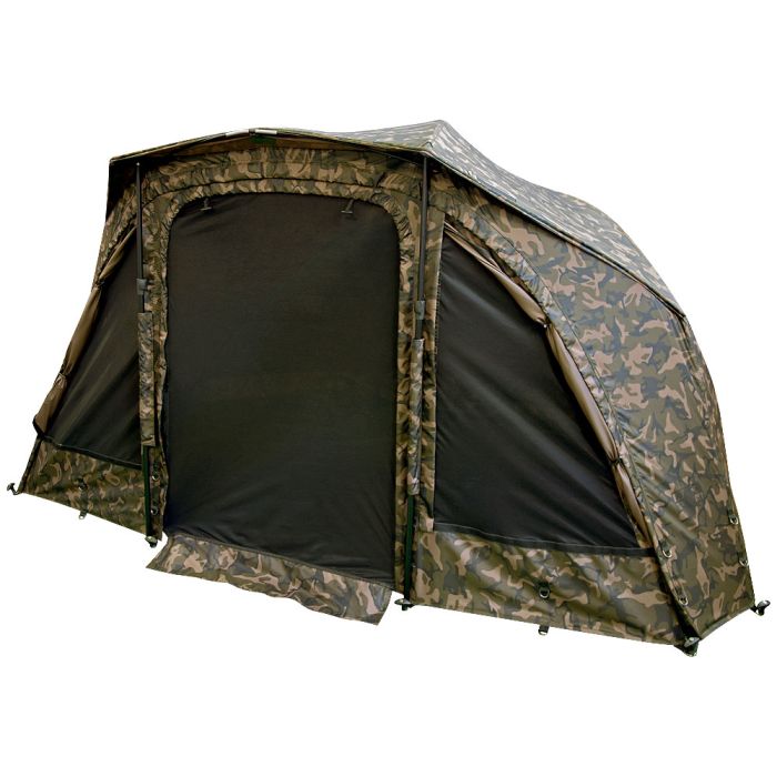 Fox Supa Brolly MK2 60in System Camo Mozzie Windows and Door