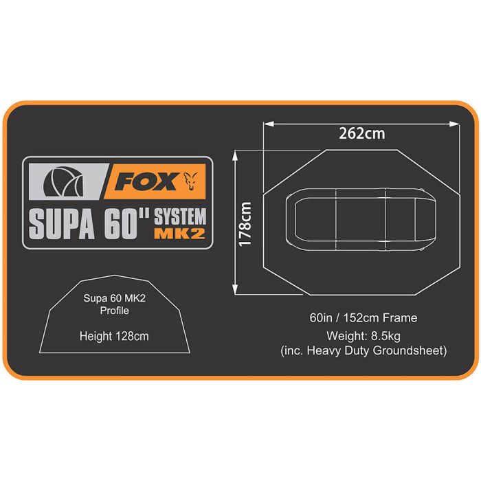 Fox Supa Brolly MK2 60in System Camo Clear Door