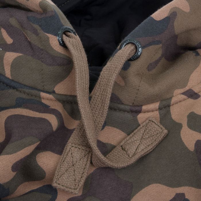 Fox Chunk Limited Edition Camo Lined Hoody Close Up  Hood Drawcords